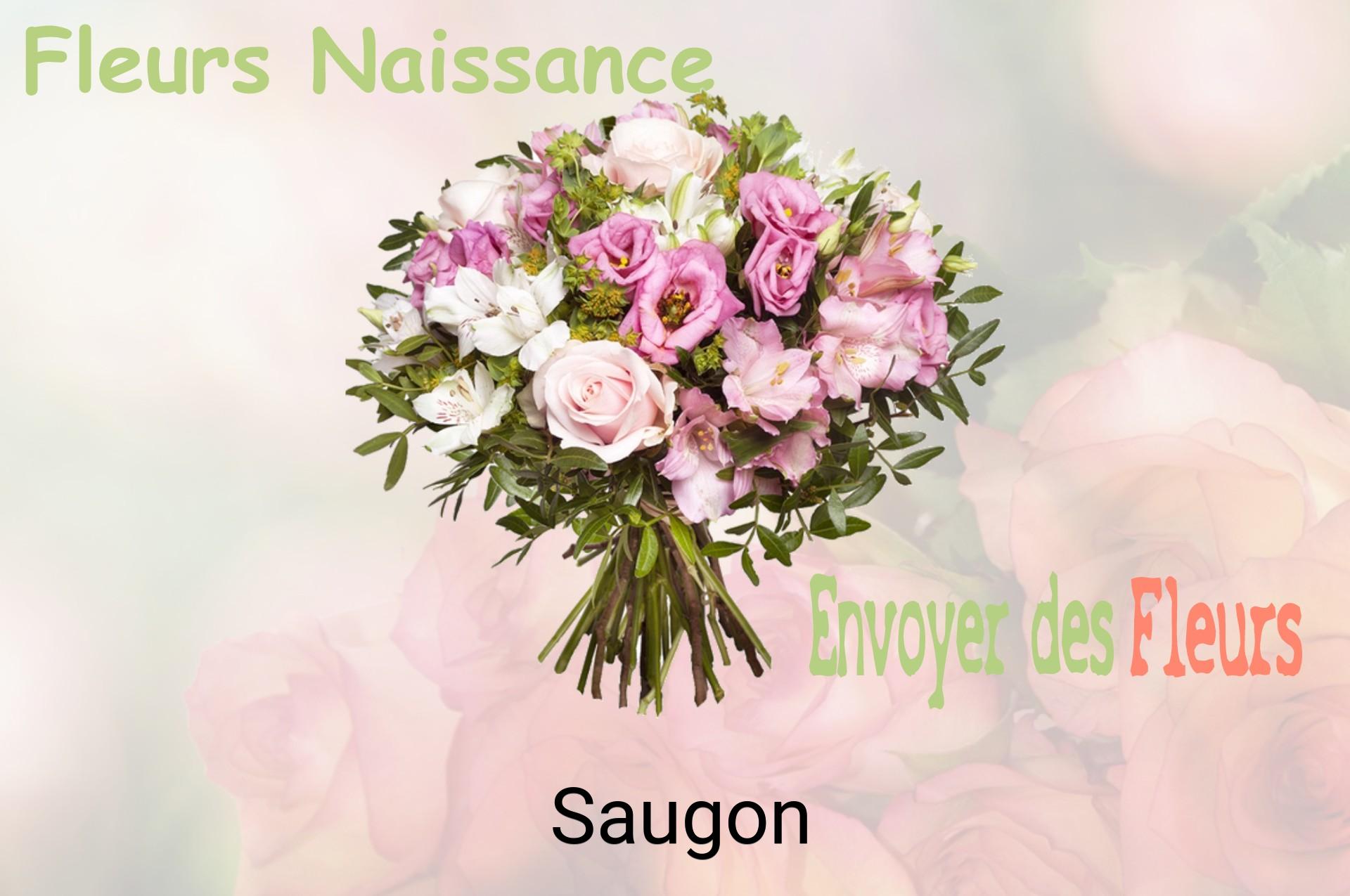 Bouquet de fleurs de naissance livré à Saugon